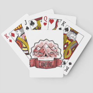 Jeu De Cartes Badge de camping à l'aquarelle