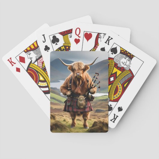 Jeu De Cartes Bagpiper de vache écossaise Highland (dos)