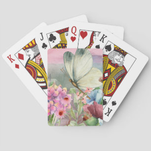 Jeu De Cartes Baisers de papillon parmi les fleurs