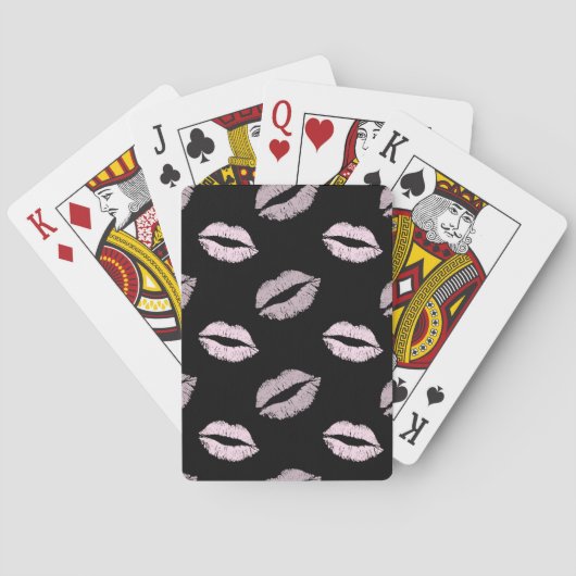 Jeu De Cartes Baisers Rose Argenté (dos)