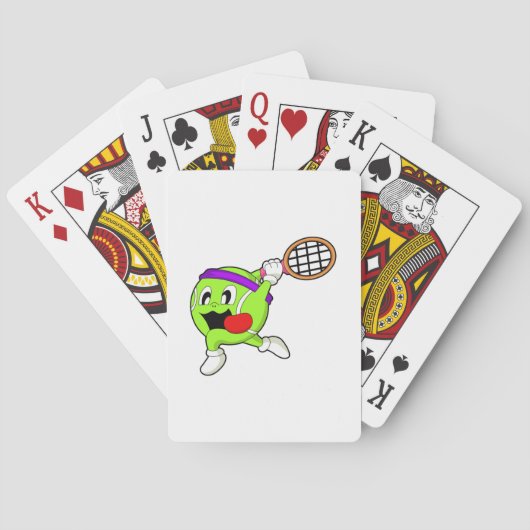 Jeu De Cartes Bal de tennis avec raquette de tennis (dos)