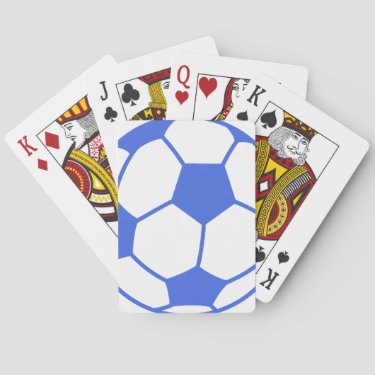 Jeu De Cartes Bal royal de football bleu et blanc (dos)