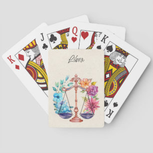 Jeu De Cartes Balance Zodiac Aquarelle