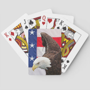 Jeu De Cartes Bald Eagle avec le drapeau américain