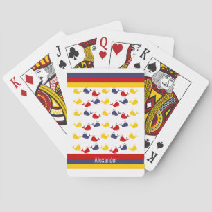 JEU DE CARTES BALEINE BLEUE ROUGE JAUNE