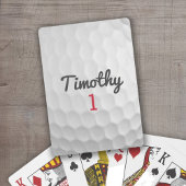 Jeu De Cartes Ball de golf Dimples avec nom noir Numéro rouge