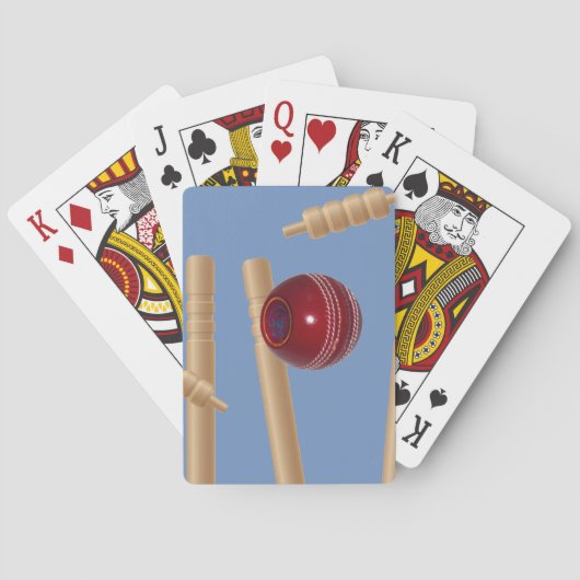 Jeu De Cartes Balle de cricket et piquets, (dos)