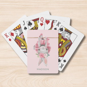 Jeu De Cartes Ballerina Rose Cute Bunny Ballet Personnalisé