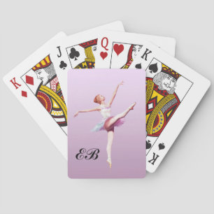 Jeu De Cartes Ballerine en rose et lavande, monogramme