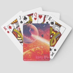 Jeu De Cartes Ballon à air chaud extrême sur paysage volcanique