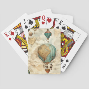 Jeu De Cartes Ballon à air chaud Globe Vintage Carte Antique