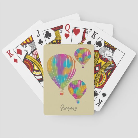 Jeu De Cartes Balloons Peints Rainbow Hot Air Personnalisés (dos)