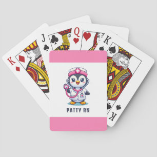 Jeu De Cartes Bande stéthoscopique rose Infirmier pinguin mignon