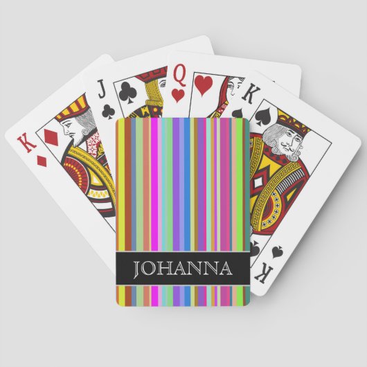Jeu De Cartes Bandes de différentes couleurs + nom personnalisé (dos)