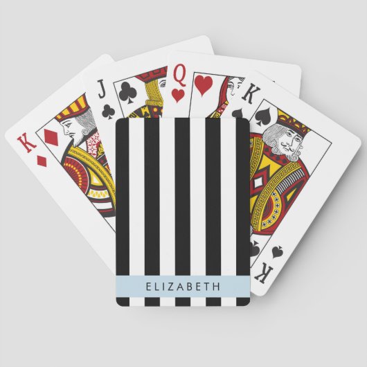 Jeu De Cartes Bandes noires et blanches, Gravées, Lignes, Votre (dos)