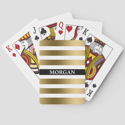 Jeu De Cartes Bandes Or Et Noir (dos)