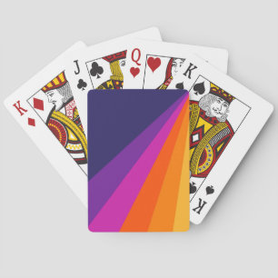 Jeu De Cartes Bandes rétro en diagonale violette et orange