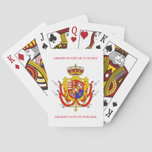 Jeu De Cartes Bannière rouge blanc Grand-Duché de Toscane (dos)