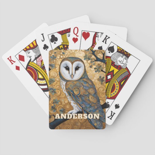Jeu De Cartes Barn Owl Art nouveau (dos)