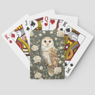 Jeu De Cartes Barn Owl Et White Roses William Morris Inspiré