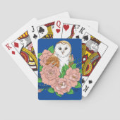 Jeu De Cartes Barne Chouette Fleurs roses Bleu (dos)
