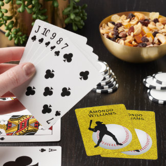 Jeu De Cartes Baseball et Silhouetted Player personnalisent