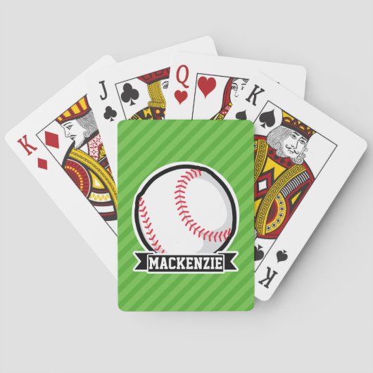 Jeu De Cartes Baseball, Softball, Green Stripes (dos)