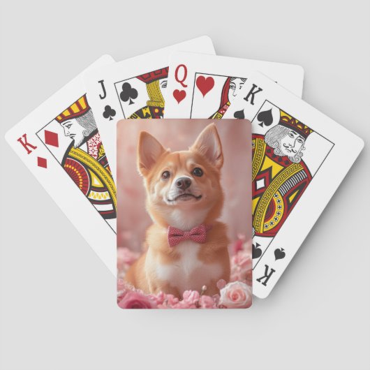 Jeu De Cartes Basenji avec des roses - Saint-Valentin (dos)