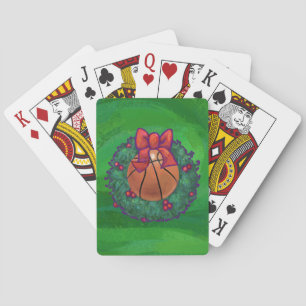 Jeu De Cartes Basket-ball en couronne de Noël