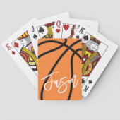 Jeu De Cartes Basket-ball noir orange nom personnalisé (dos)
