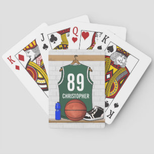 Jeu De Cartes Basket-ball vert personnalisé Jersey