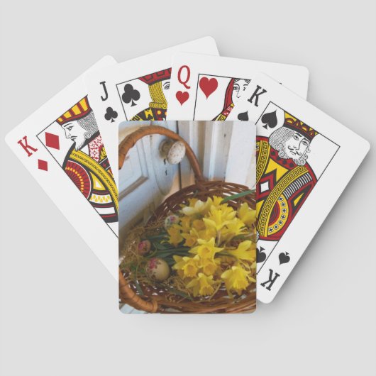Jeu De Cartes Basket de Yellow Daffodils,white antique door (dos)