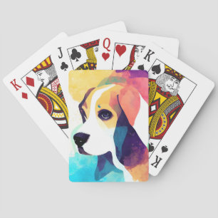 Jeu De Cartes Basset Hound Chien Nature sauvage Animal Peinture 