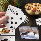 Jeu De Cartes Basset Hound Laisser neiger Noël (In Situ)
