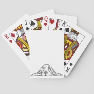 Jeu De Cartes basset hound noir blanc yeux de chiot simple