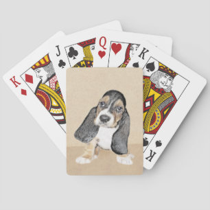 Jeu De Cartes Basset Hound Peinture Chiot - Art Chien original
