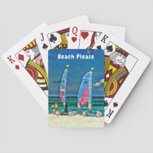 Jeu De Cartes Bateaux à voile Plage de vacances Tropical Plage S