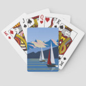 Jeu De Cartes Bateaux À Voiles Et Montagne photo (dos)