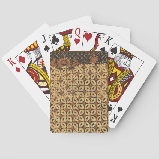 Jeu De Cartes Batik Earthy Grain de Café Élégant Rustique Rugueu (dos)