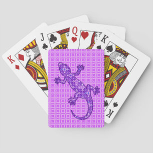 Jeu De Cartes Batik Tribal Gecko - violet et améthyste violet