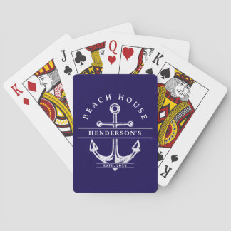 Jeu De Cartes Beach House Nautical Anchor Blue