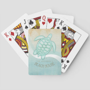 Jeu De Cartes Beach House Tortue nautique Aqua Blue ID623
