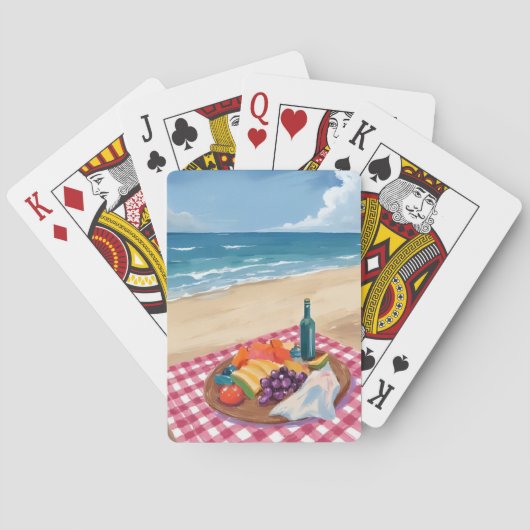Jeu De Cartes Beach Picnic | Ocean Shore Painting (dos)
