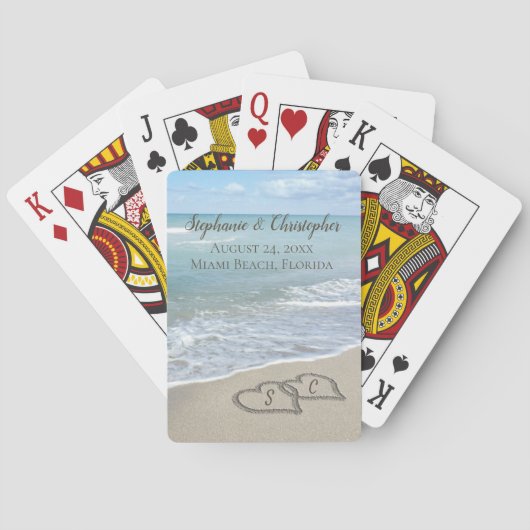 Jeu De Cartes Beach Wedding Hearts (dos)