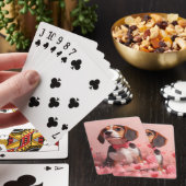 Jeu De Cartes Beagle avec des roses - Saint-Valentin (In Situ)