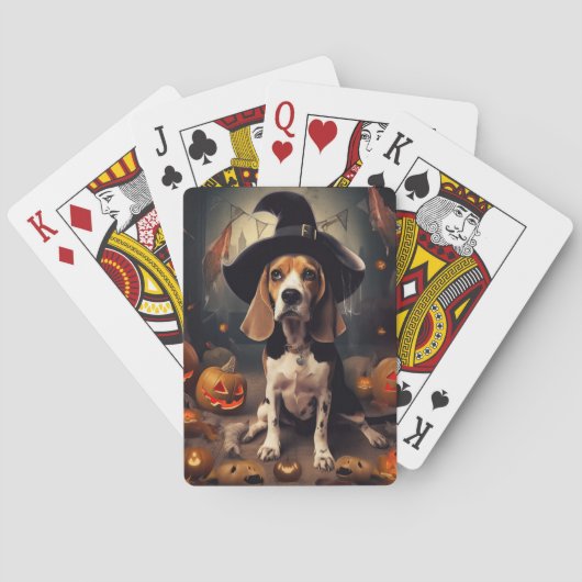 Jeu De Cartes Beagle Citrouille Halloween effroi (dos)