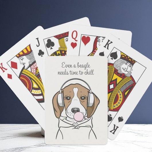 Jeu De Cartes Beagle de refroidissement avec Bubblegum mignon ch