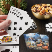 Jeu De Cartes Beagle d'Halloween avec peur Citrouille (In Situ)