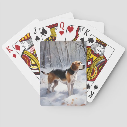Jeu De Cartes Beagle Laisser Neige Noël (dos)