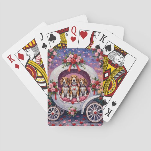 Jeu De Cartes Beagles Chien Saint-Valentin (dos)